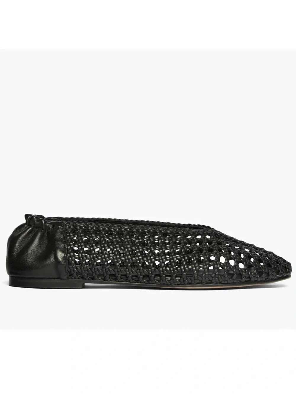 Freda Salvador Riley Open Weave sz9 Ballet Flats 90s Woven Black Calf $398 Spain